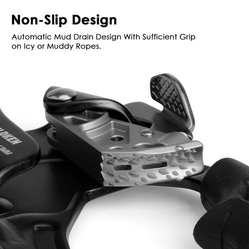 WILDKEN Climbing Hand Ascender Outdoor Mountaineering Tree Arborist Climbing Rappelling Equip Hand Ascender for 8-13MM Rope Left Right Hand Ascender