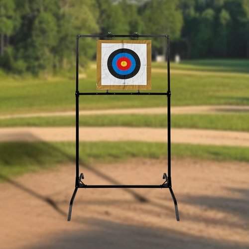 JTZFD Adjustable Archery Target Stand - Universal Fit for Bag/Foam Targets - Heavy Duty Steel Construction for Backyard, Range & Outdoor Shooting