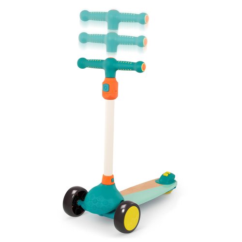 B. toys – Wood Kids Scooter – Adjustable Height & Light – Up Wheels – Solid Wooden Deck – 3+ Years–