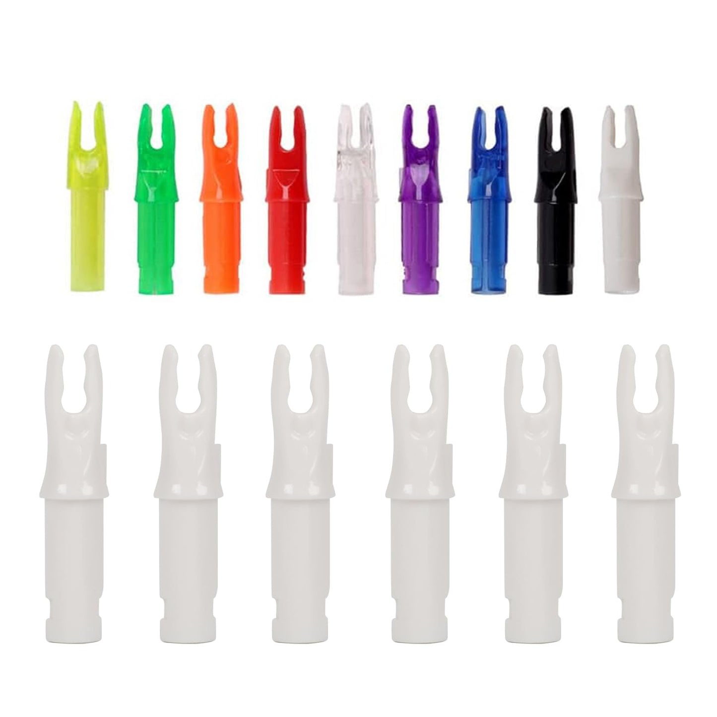 SOPOGER 50 Packs Archery Arrows Nocks - Arrow Inserts for Carbon Arrows .244/6.20mm Plastic Arrow Nocks for DIY Hunting Shooting (White)