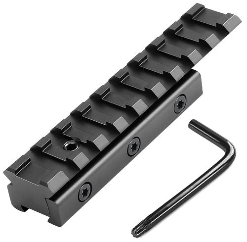 Dovetail to Picatinny Rail Adapter, 11mm Dovetail to 21mm Upgraded Build-in Locking Screws Picatinny Rail Low Profile Scope Mount Converter Base 3/8" to 7/8" Converter-9 Slots-Black-(1 Pack)