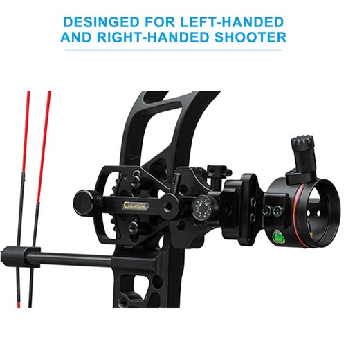 Perogen Archery Compound Bow Sight Single Pin One Pin Lightweight Durable Machined Aluminum .019" Fiber Optic ¡­