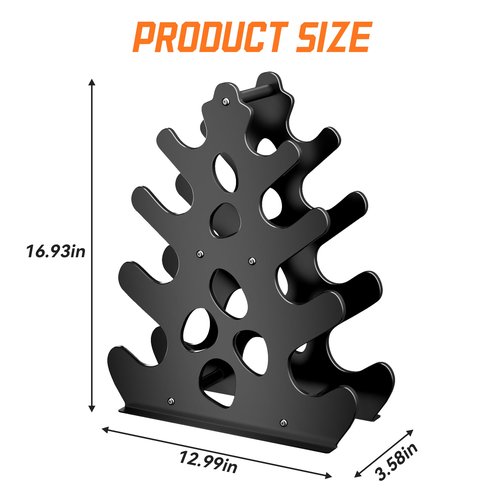 Home Gym Dumbbell Rack (Dumbbells Not Included): A-Frame Design with Soft Rubber Protection, Ergonomic Handle & Coral-Inspired Style – Compact Weight Storage Solution, 4 Tier