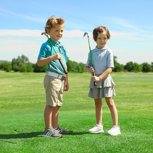 PGA TOUR G1 Series Kids Green Golf Club Set with 3 Clubs, Golf Bag & 5 Total Pieces | Golf Clubs and Sets for Heights 3'6" - 4'1" | Complete Youth Golf Clubs Ages 3-5 by Golfgen