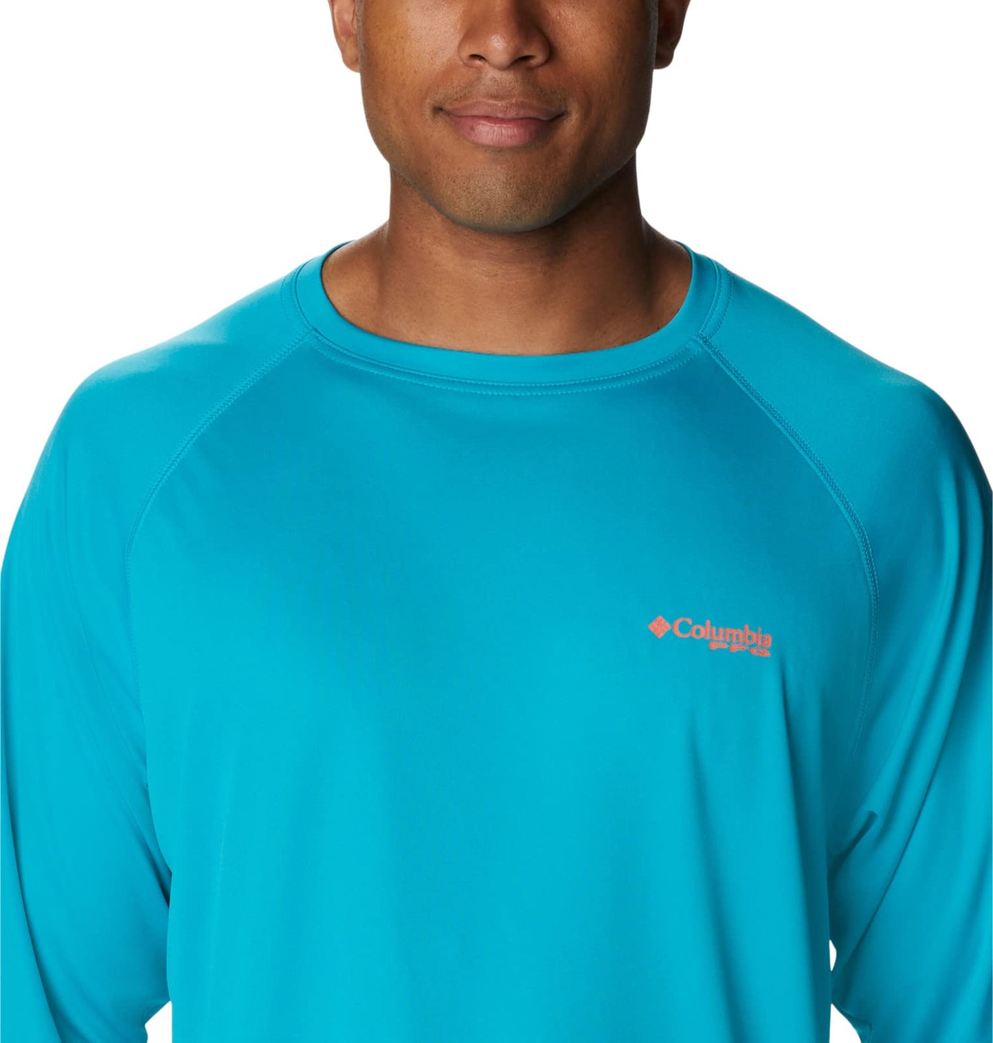 Columbia Men's Terminal Tackle Long Sleeve Shirt, Ocean Teal/Corange Logo, 2X Big