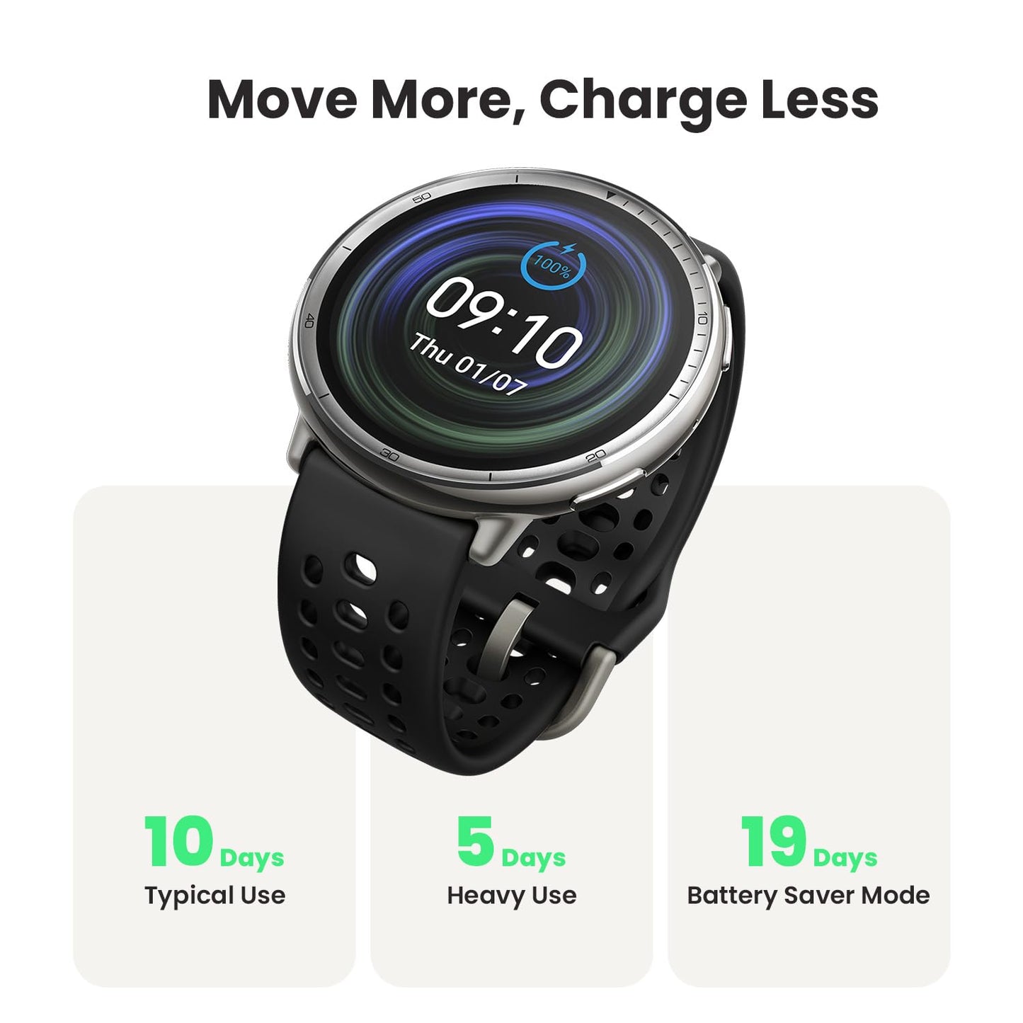 Amazfit Active 2 Smart Watch 44mm, GPS Maps with Direction, Fitness Tracker, 10 Day Battery, Sleep Monitor, 160+ Sport Modes, Water Resistant, Black Silicone (Renewed)