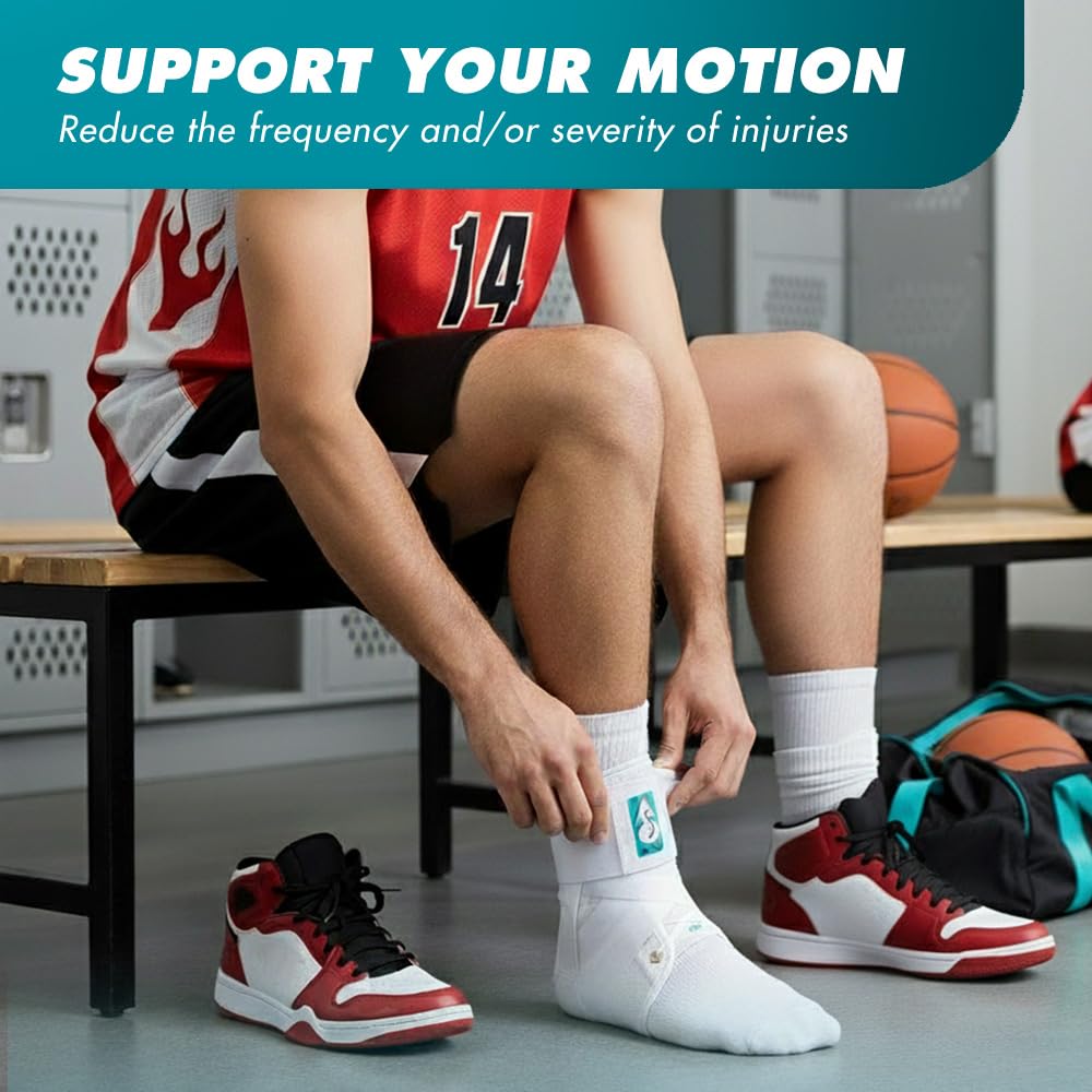 Med Spec ASO Ankle Stabilizer (Large, White) – Lace Up Ankle Brace for Ankle Sprain and Instability, Orthopedic Ankle Support for Men, Women, Adults, Teens and Kids, Sports Injury Recovery, 264005