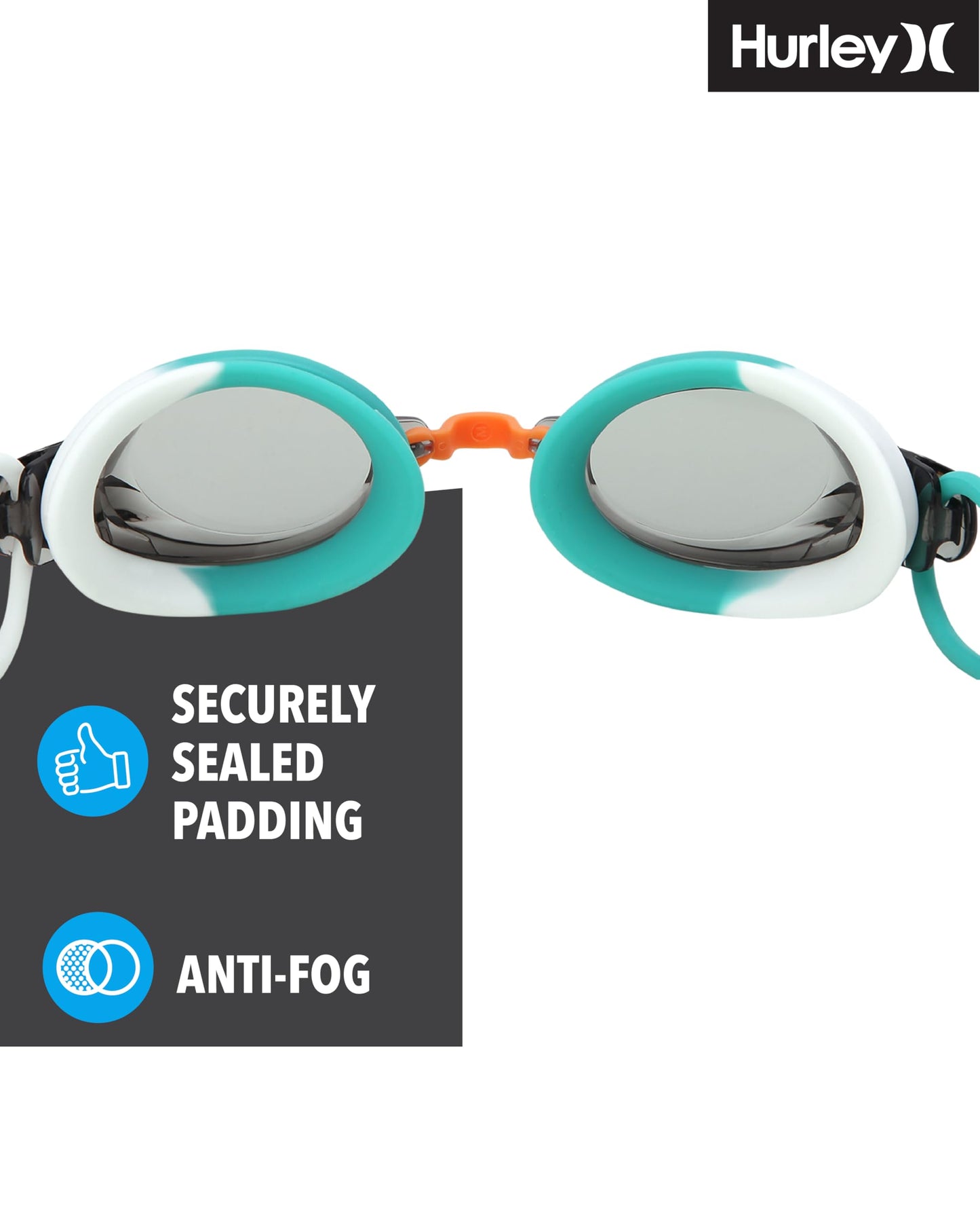 Hurley Kids Swim Goggles - 3 Pack UV Protection Anti-Fog Leak Proof Kids Goggles - Adjustable Wakiki Swimming Accessories