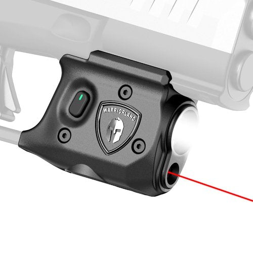 WARRIORLAND Pistol Light Laser Combo Fits Springfield Armory Hellcat Pro, Compact 150-Lumen Trigger Mounted Tactical Weapon Light with Red Laser & White LED, Power Indicator & 3 Light Mode, SLL-110
