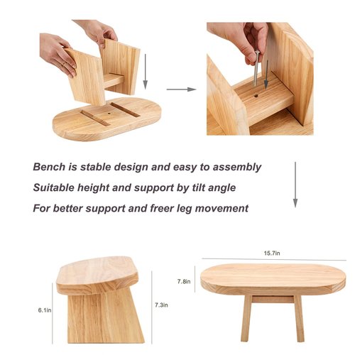 Halotribe Meditation Bench. Meditation Stool Stable Design. Seiza Prayer Bench. Wooden Handcrafted.