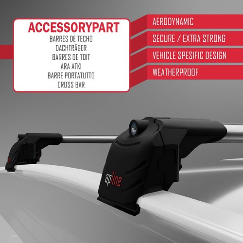 accessorypart Compatible with Buick Enclave 2025 ACE-2 Car Roof Rack Cross Bar Grey Aluminium 2 Bars