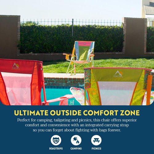 GCI Outdoor Comfort Pro Rocker Camping Chair | Portable Folding Rocking Chair with Durable Armrests & Drink Holder ??Sweet Tea