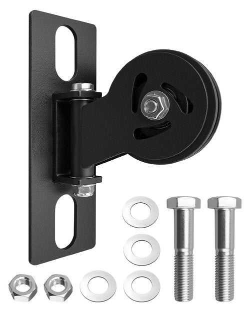 JUFZQO Upgrade Cable Pulley System Fits 1" with Extended Slot Design, Heavy-Duty Gym Pulley Blocks for Squat Racks, 180° Rack Mounted Swivel Pulley for Home Gyms
