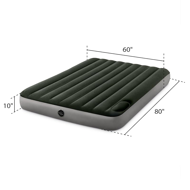 Intex Dura-Beam Downy 10" Queen Air Mattress with Built-In Foot Pump - Variation 1+Queen