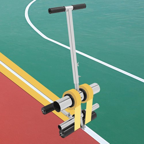 Ongniong Court Line Tape Machine Hand-Pushed Floor Tape Applicator 21.7-31.5" Height Adjustable Playing Field Tape Line Striping Machine Basketball Court Stencil Kit Floor Marking Machine