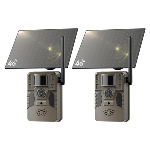 TKENPRO Trail Camera 2 Packs, 2K Live View Cellular Trail Cameras Built-in SIM Card 4G Unlimited Data Plan Game Camera 0.2S Fast Speed Trail Cameras with Night Vision Motion Activated Waterproof IP66