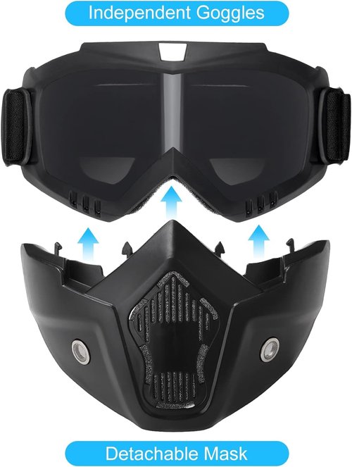 Airsoft Helmet and Mask, MICH Airsoft Helmet with Removable Full Face Mask, Suitable for Paintball, CS Games, Role-Playing and Other Outdoor Activities