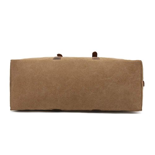 Duffle Bag Canvas Weekend Bag Waterproof Tote Bag Gym Sports for Travel, Workout(Khaki)