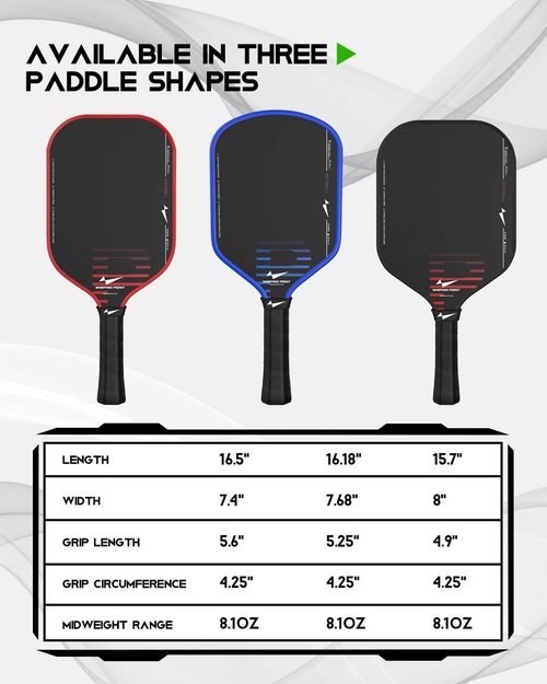Warping Point Rhythm Carbon Fiber Pickleball Paddle, 16mm Core with 10mm Cell Size for Extra Rebounce, Elongated Structure for Two-Handed Shots, Durable Friction Surface Enhances Spin & Power, Red