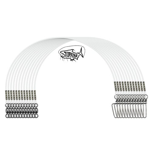 Vipfish Fishing Fluorocarbon Leader with Crane Swivel and Snaps - Heavy Duty 11lb Fluorocarbon Leader Connects Lures, Bait or Hooks for Saltwater & Freshwater Fishing