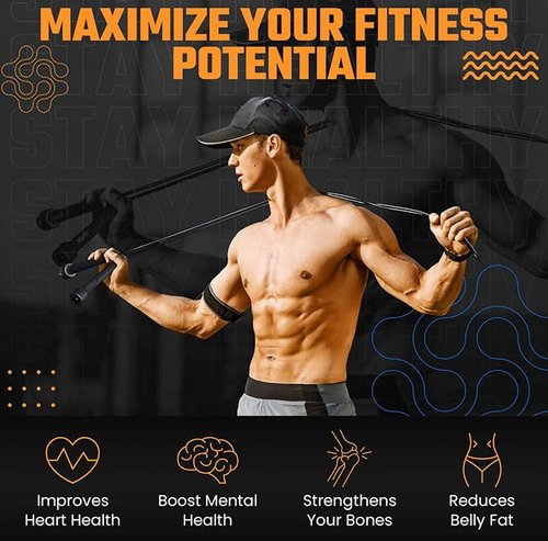 Lightweight Jump Rope for Fitness and Exercise, Adjustable Jump Ropes, Cardio and Endurance Training, Jumping Rope for Workout,Black