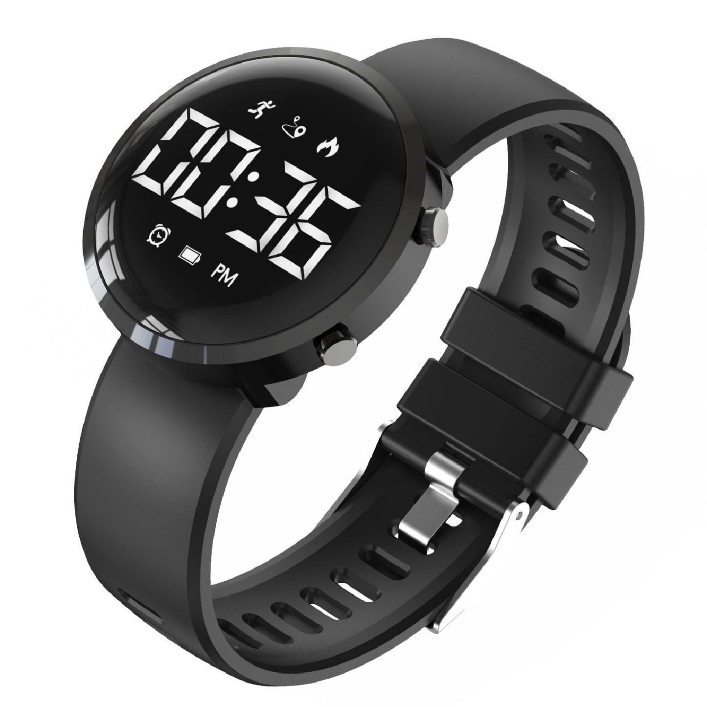 Konewos Kids Digital Fitness Tracker Watch, Outdoor Sports Boys Girls Children Wristwatch, Waterproof, with Alarm Clock, Stopwatch, Pedometer Watch (Black)