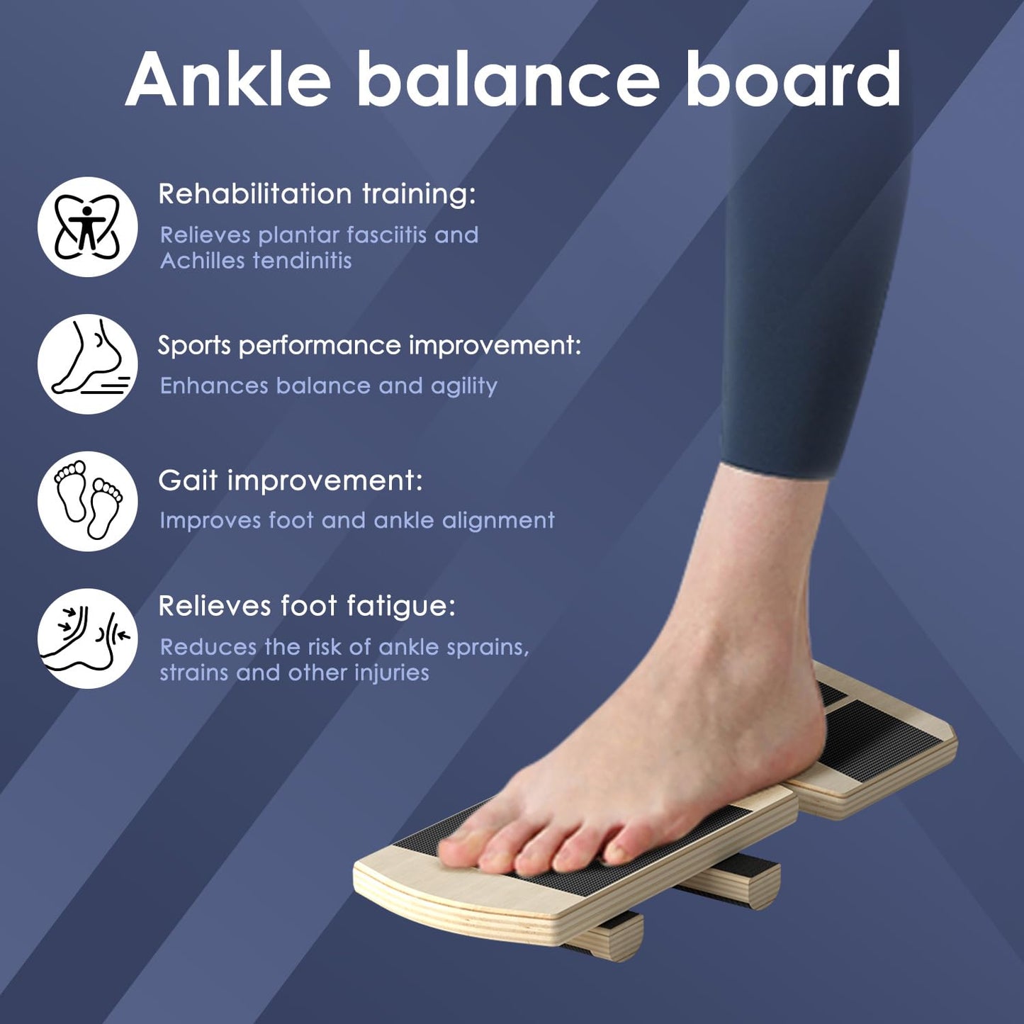 YDMADE Ankle Balance Board - Non-Slip Balance Board for Physical Therapy, Fast Injury Recovery & Core Strength - 300lbs Capacity - Ideal for Athletes, Seniors & Home Use