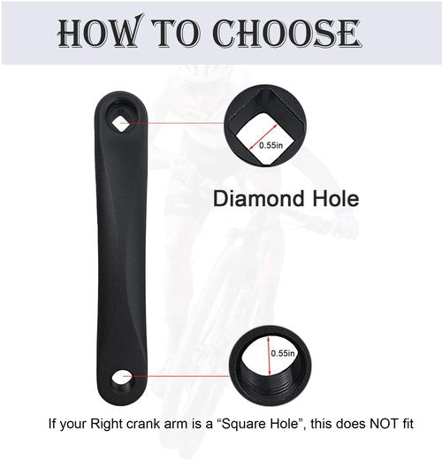 THALOUS Universal Bike Crank Arm 170mm Bicycle Left Crank Arm Available in Diamond Hole for MTB Mountain Bike Road Bike Ebike City Bike Exercise Bike