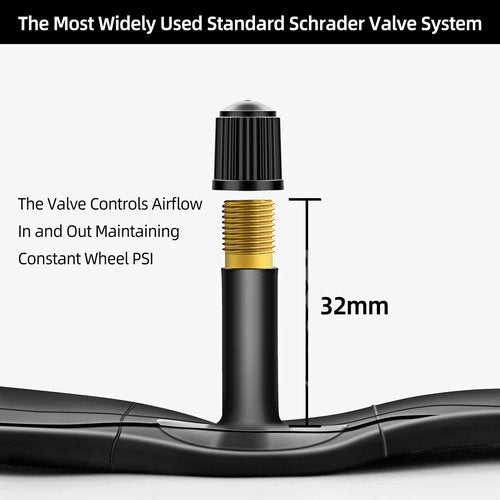 Hapleby 2PCS Premium Bike Tubes Compatible for 26 Inch x 1.75/1.95/2.10/2.125 Bike Tire, Mountain Bike Inner Tube with Schrader Valve, 2PCS Levers