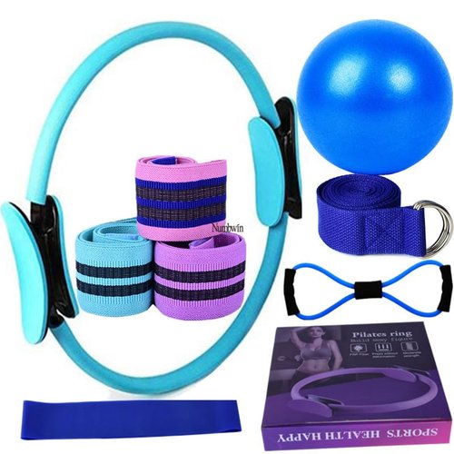 Better Me Pilates, Better Me Pilates Essentials Kit for Women,Better Me Pilates Kit for Home Workouts,Pilates Ring,Figure 8 Resistance Band (Blue)