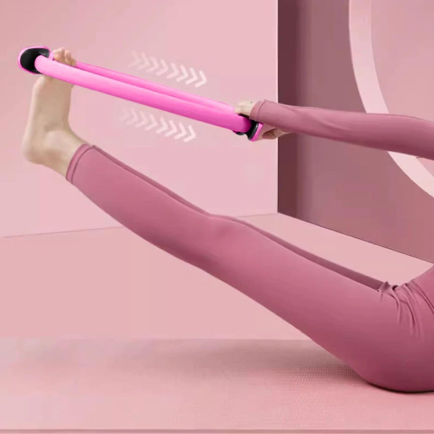 11Pcs Pilates Essentials Kit for Women Ergonomic Home Workout Equipment, Home Workout Equipment for Women for Legs Arms Thighs (Pink)
