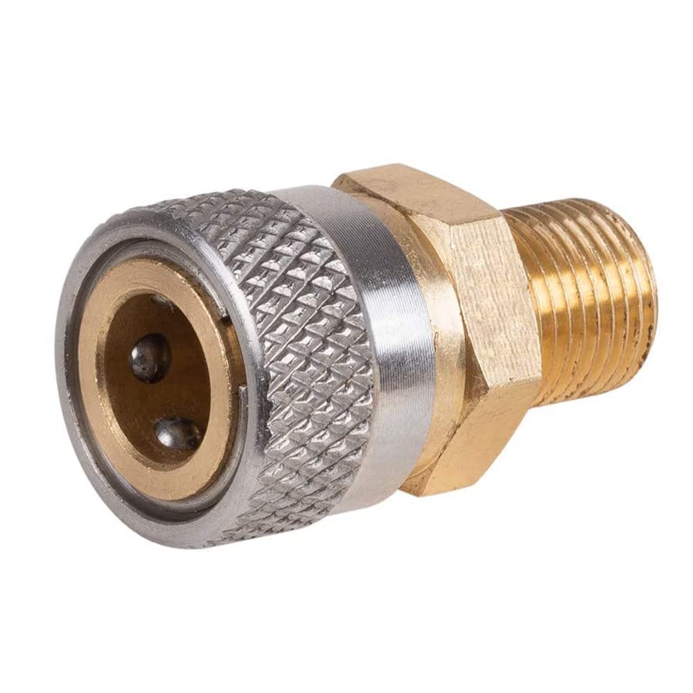 Universal 1/8" BSPP Male Thread Quick-Disconnect Plug Adapter, Foster Female Quick-Disconnect to 1/8'' BSPP Male, 5000 PSI, PCP Paintball Charging Fittings Plug