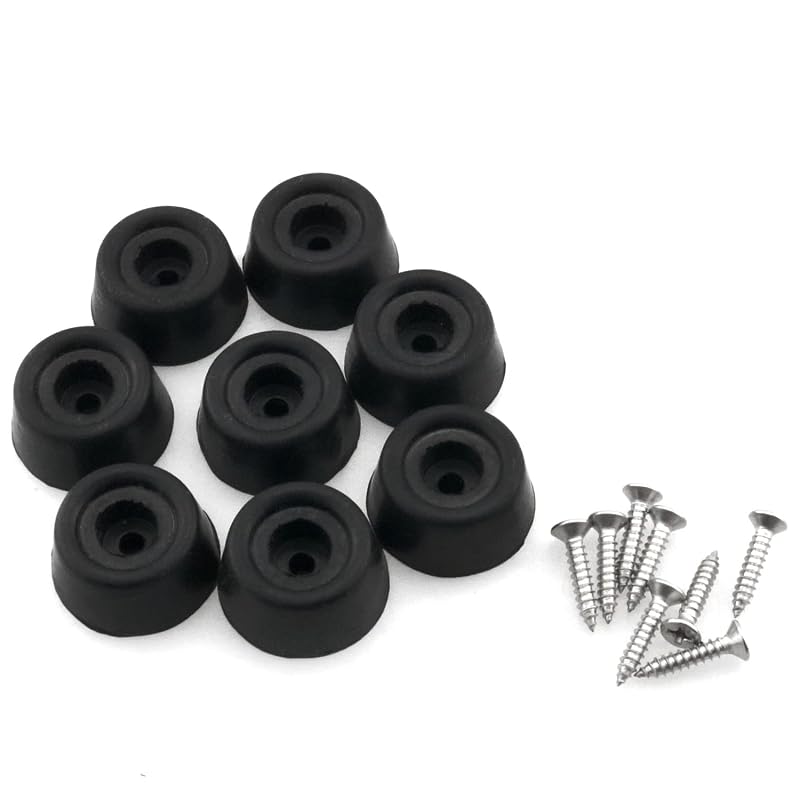 Billiard Cue Tail Covers 8pcs 27x13mm Rubber Protective Sleeve with Screws