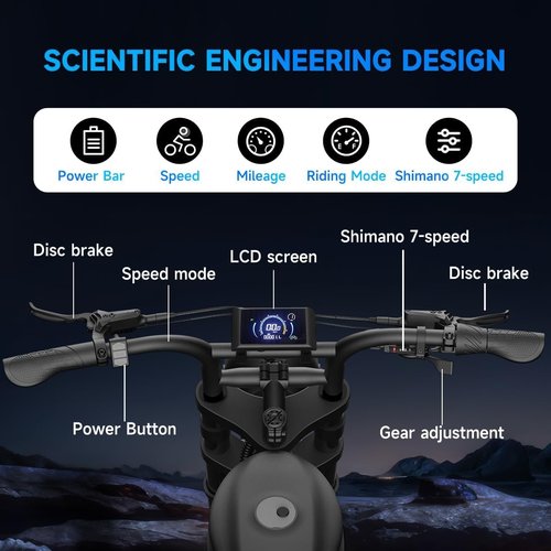 ZOILSHUNDRY Electric Bike for Adults with 1500W Peak Motor,Max Speed 35MPH & Up to 70Miles,Moped ebikes with 20.8AH Battery,20" Fat Tire Commuting Off Road Mountain Ebike,Max 550LBS