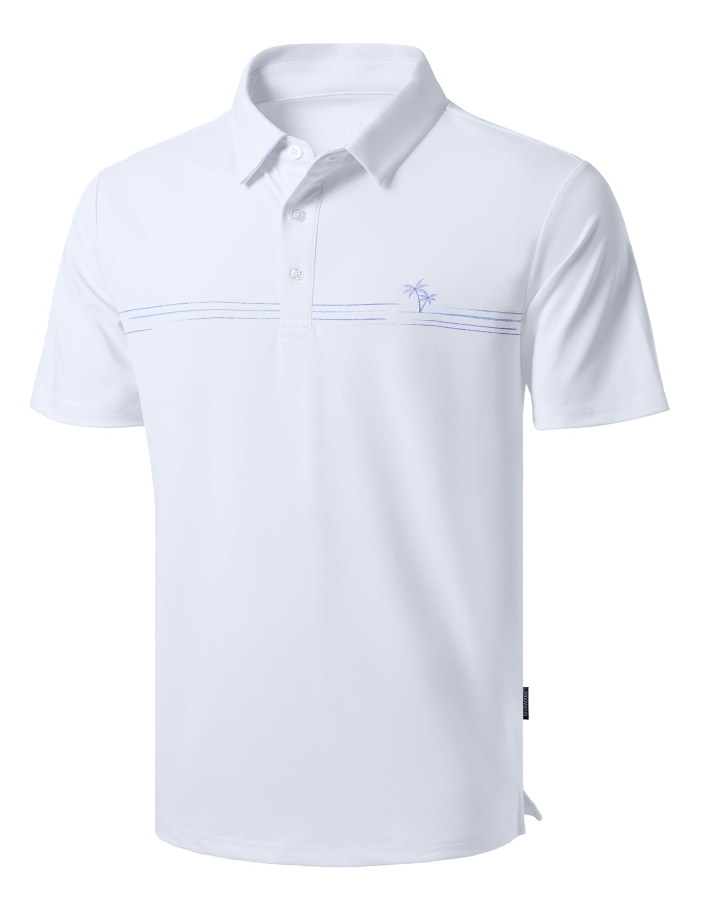 Men's Golf Polo Shirts Dry Fit Short Sleeve Shirt, White Coco, 2XL