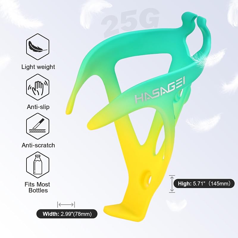 HASAGEI 24 Oz Bicycle Water Bottle Holder – Leak-Proof, Non-Slip Mount for Mountain & Road Bikes – GreenYellow