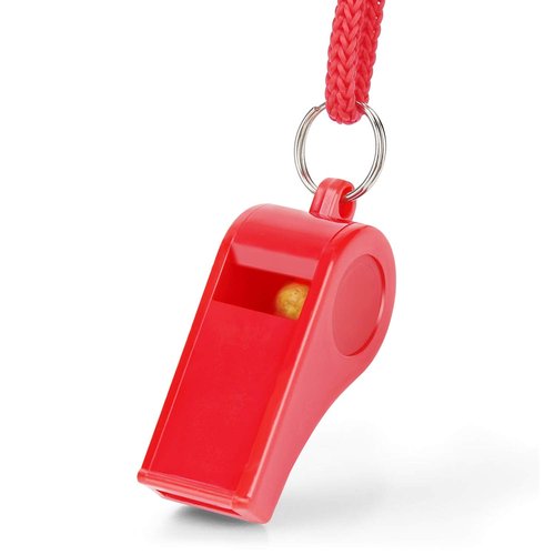 Fya 12PCS Red Emergency Whistle with Lanyard, Super Loud Plastic Whistles Bulk Perfect for Self-Defense, Lifeguard and Emergencies