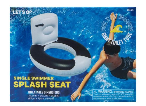 High Five Giant Toilet Pool Float Tube 35 inches x 30 inches x 22 inches