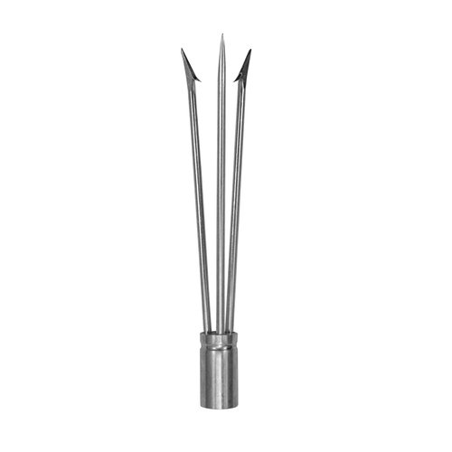 Scuba Choice 6" Stainless Steel Spearfishing Pole Spear Tip, 3-Prong Paralyzer Head with Barbs, 7mm Thread, Durable Replacement for Spearguns, Palantic 3" Speargun Tip Compatible