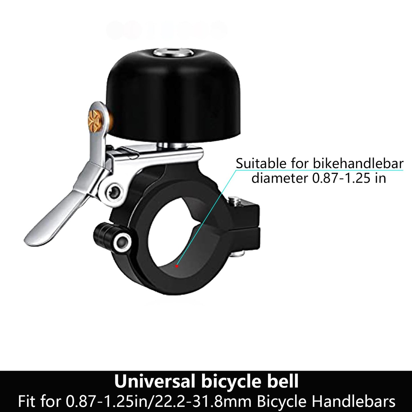 Greallthy Bike Bell Classic Brass Bicycle Bell,Bike Bells for Adults Kids, Loud Retro Bell for Road & Mountain Bikes, Universal Handlebar Fit (Black).