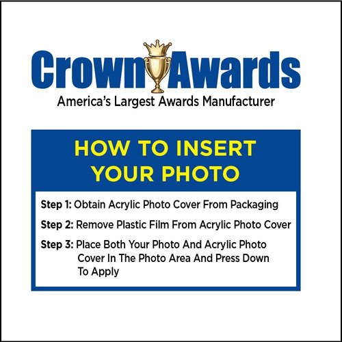 Crown Awards Personalized Photo Plaques - Vertical Slide-In Photo Frame Plaque Gift With Custom Engraving, Holds 5x7 Photo