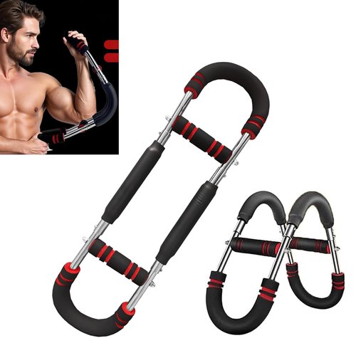 WNOEY Twister Arm Exerciser,Adjustable Spring Workout Bar, Forearm Triceps Chest Enhanced Exercise Strengthener,Portable Home Fitness Equipment