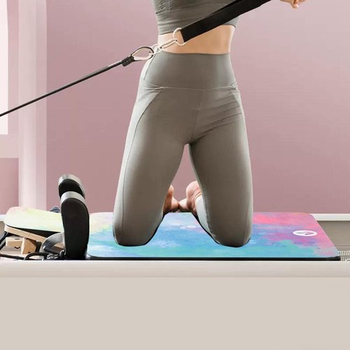 Anti Slip Pilates Reformer Mat, Fitness Gym Mat Rubber Backing Small Printed Soft Pilates Reformer Cover for Indoor Outdoor Accessories, Style B