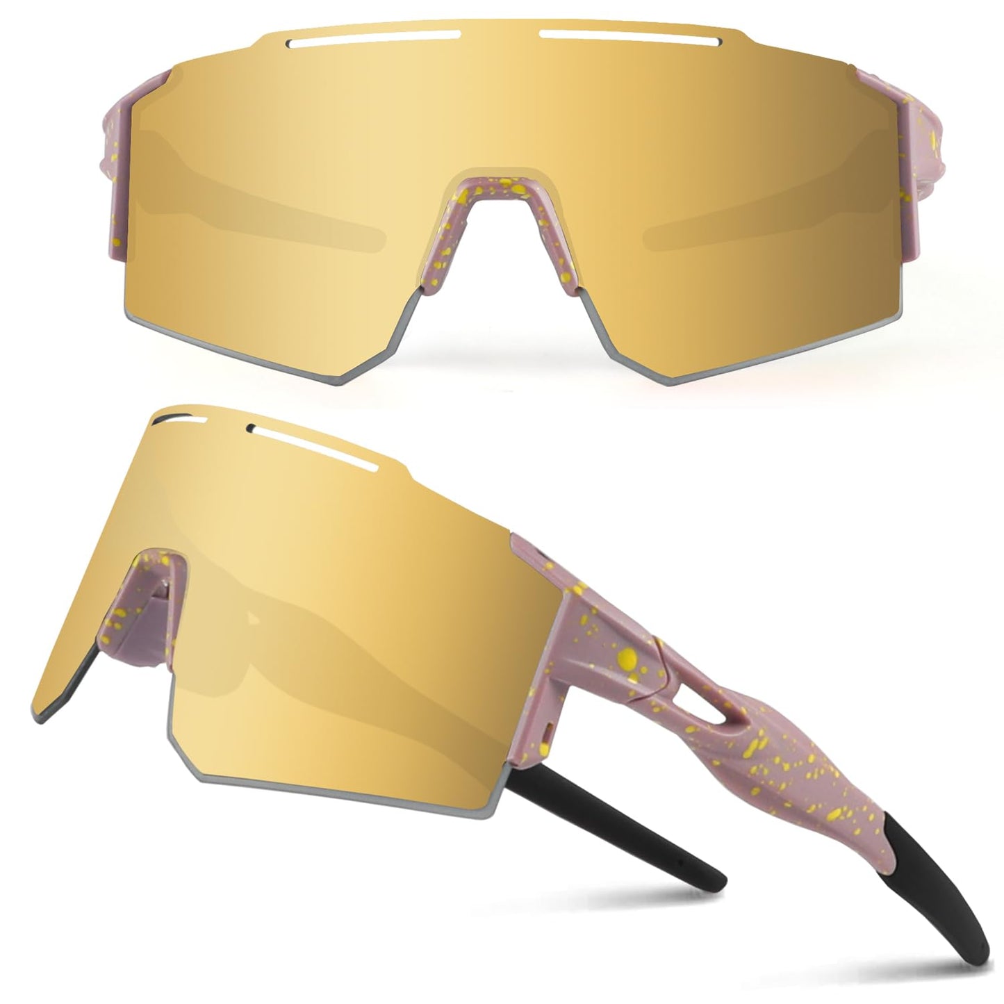 Ukoly Cycling Sunglasses for Men Women with Interchangeable nosepad, Polarized Sports Sunglasses, Baseball Sun glasses 550A XGP