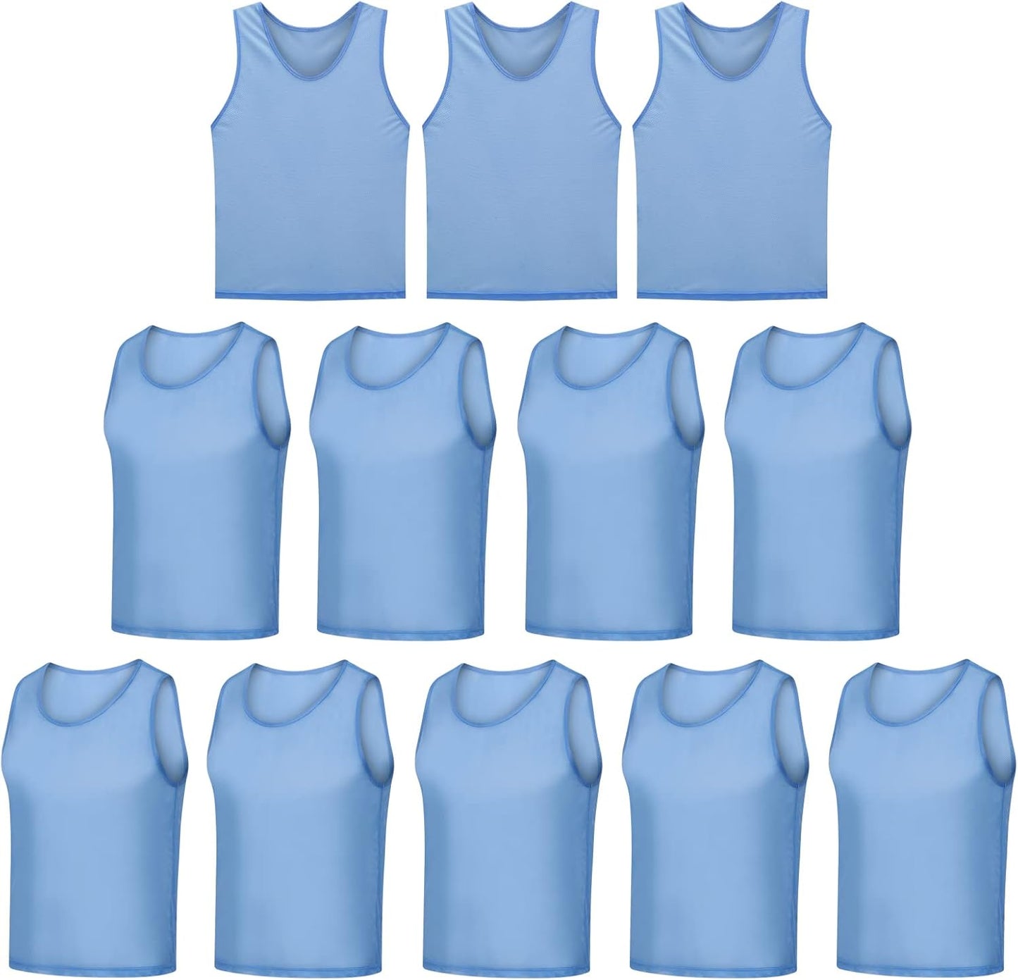 12 Pack Scrimmage Vest/Team Training Jerseys/Sports Pinnies/Practice Jerseys/Soccer Bibs with Carry Bag