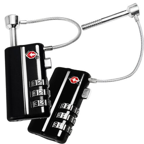 Zyauine Upgrade 2 Pack TSA Approved Gun Case Lock, TSA Locks for Gun Case, Durable Cut Resistant Cable Locks for Pistol Case TSA Approved Firearm Travel Case, Luggage Locker Revolver Rifles Camera