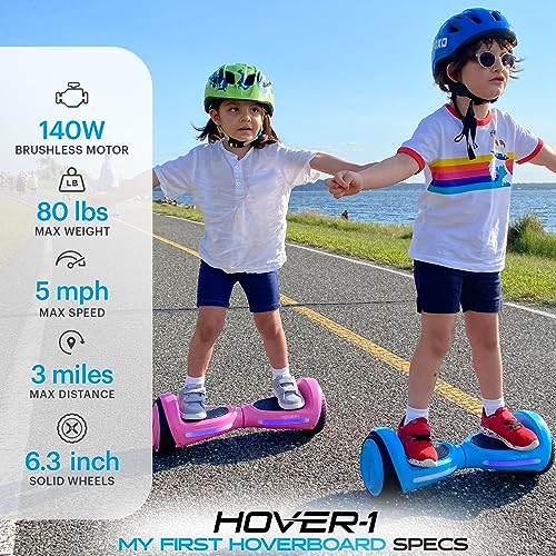 Hover-1 My First Self Balancing Scooter for Kids with 5 mph Max Speed, Dual 150W Motors, 6.3¡± Tires, 3 Miles Max Range, and LED Headlights