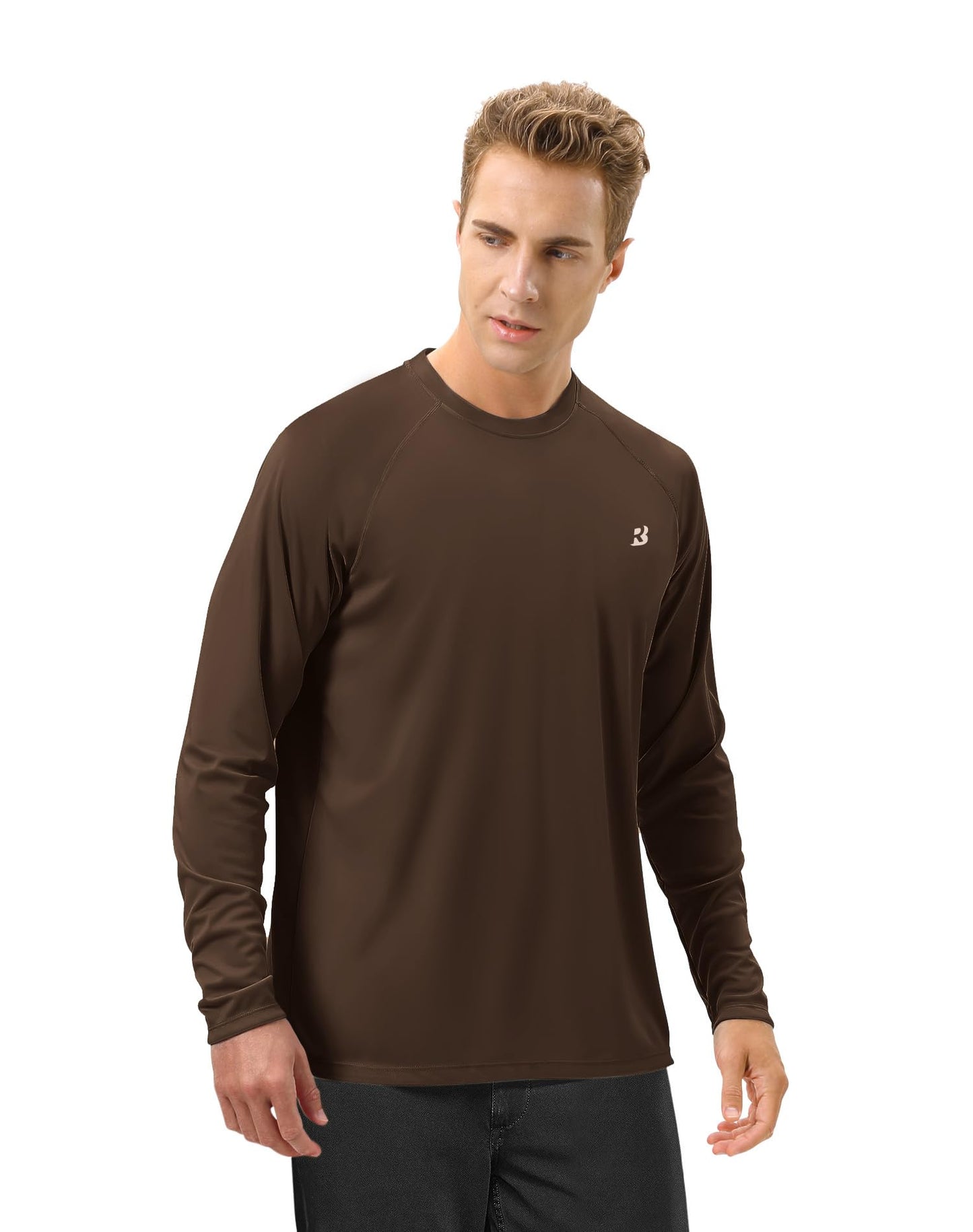 Roadbox Mens UPF 50+ Long Sleeve SPF Diving Rash Guard UV Sun Protection Shirts for Outdoor Fishing Hiking Swimming Running