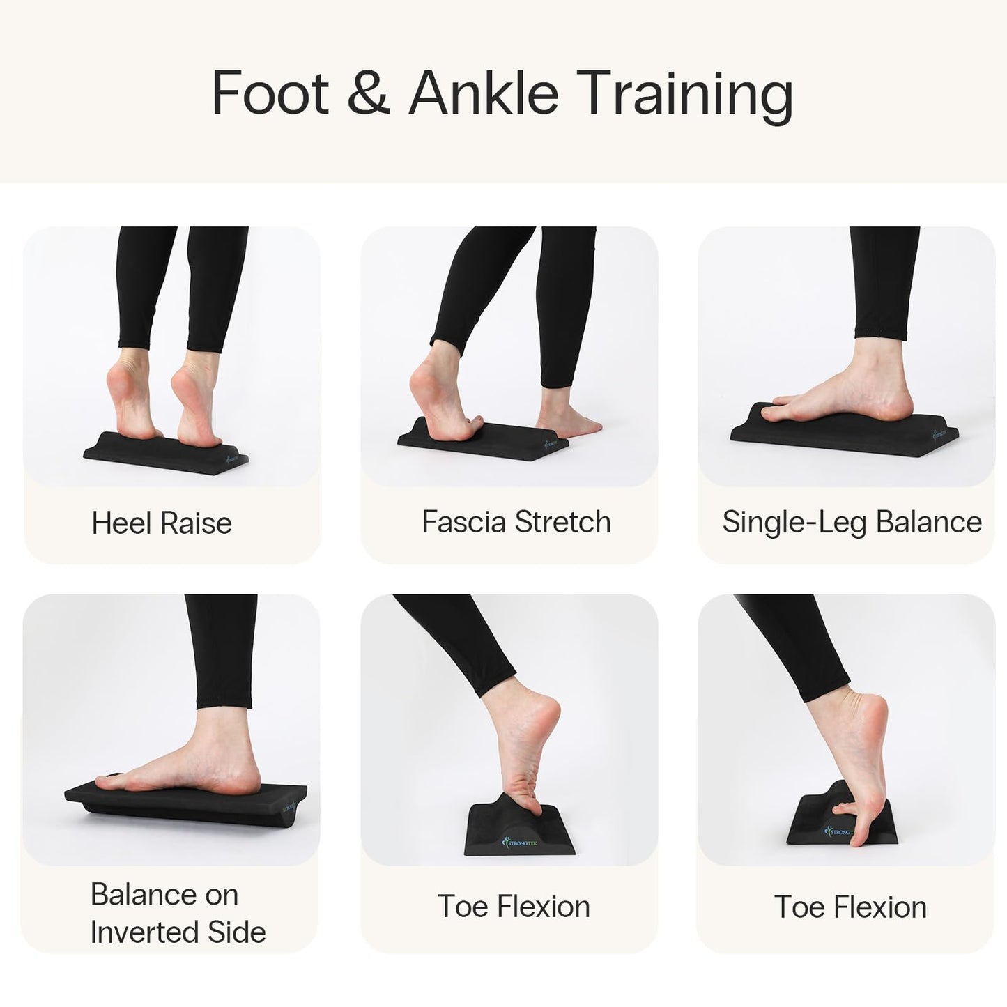 StrongTek Plantar Fasciitis Relief Foot Stretcher Pad, High-Density EVA Calf Stretching Block for Heel Pain, Achilles Tendon & Foot Arch Therapy, Portable & Lightweight