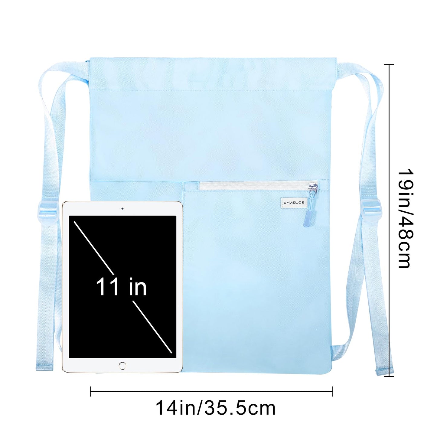 BAVELOE Drawstring Backpack with Mesh Pocket, Sports Gym Sackpack for Women